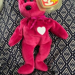 Plush Pink Heart Bear Toy